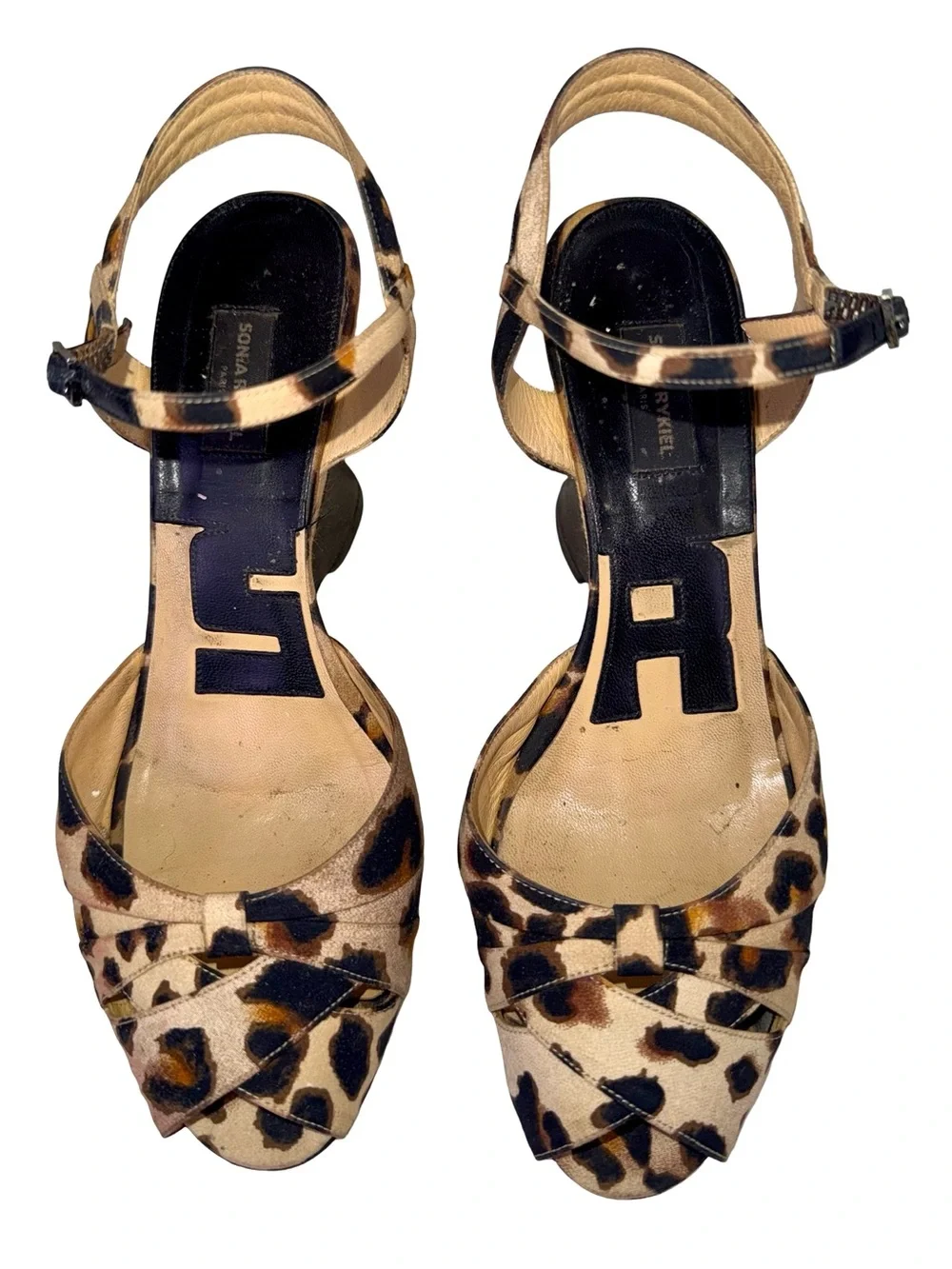 SONIA RYKIEL LEOPARD PRINT WEDGE SANDALS